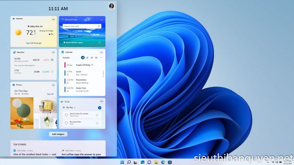 Windows 11 giúp người dùng tiếp cận nhanh chóng với tin tức